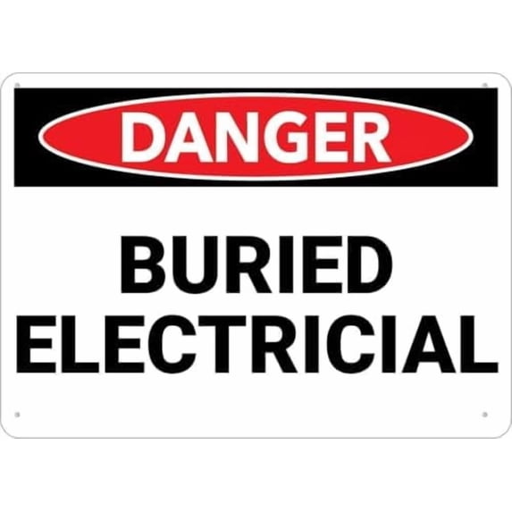 Warning Sign - Danger Buried Electrical, Rust Free Aluminum Metal Sign, Easy to Read, Sturdy, Keep Out, Outdoor Use, for Home, Farm, Yard, 12X8 Inch