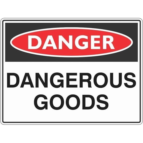 Warning Sign - Danger Dangerous Goods, Metal Sign, for Home, Business, Public Use, 12X8 Inch