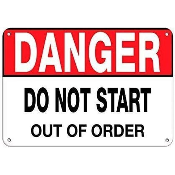 Warning Sign Danger Do Not Touch Out of Order Style 1 Elevator Signs Sign Business Sign 12X8 Inches Metal Tin Sign