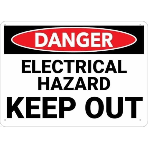 Warning Sign - Danger Electrical Hazard Keep Out for House, Premium Aluminum Yard Sign, Sun-Proof, Rust-Free, 12X8 Inch