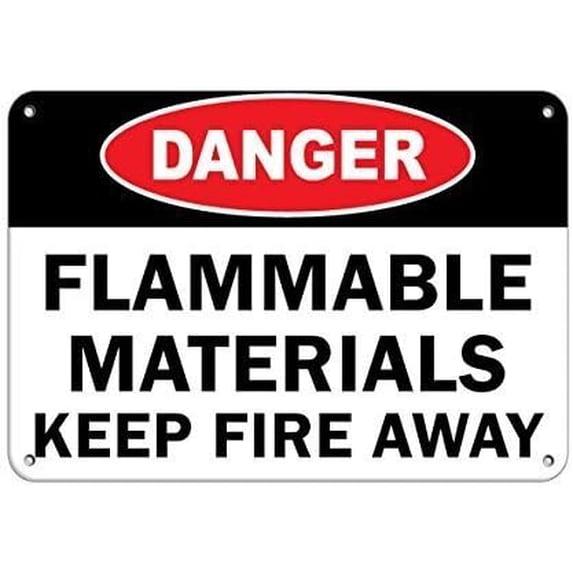 Warning Sign Danger Flammable Material Keep Fire Away Flammable Sign ...