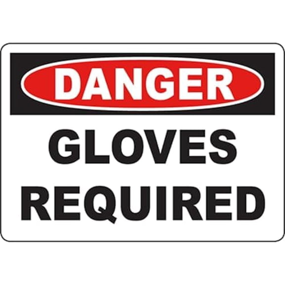 Warning Sign - Danger Gloves Required, Metal Sign, Notice Warning Caution, for Outdoor Indoor Use, 12X8 Inch