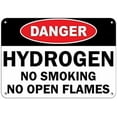 thumbnail image 1 of Warning Sign Danger Hydrogen No Smoking No Open Flames Flammable Sign Business Sign 12X8 Inches Aluminum Metal Tin Sign, 1 of 4