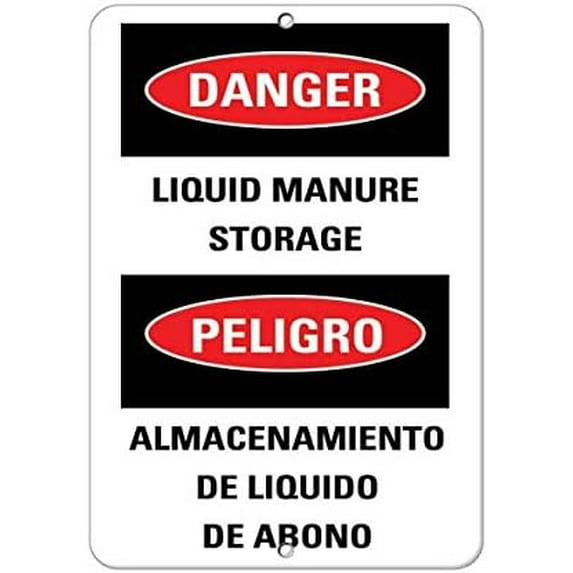 Warning Sign Danger Liquid Manure Storage Activity Sign Farm Sign Business Sign 12X8 Inches Aluminum Metal Tin Sign