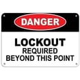 thumbnail image 1 of Warning Sign Danger Lockout Required Beyond This Point Hazard Labels Road Sign Business Sign 6X8 Inches Aluminum Metal Tin Sign, 1 of 1