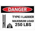 thumbnail image 1 of Warning Sign - Danger Type I Ladder Maximum Loads, Outdoor Aluminum Sign, for House, Business, 12X8 Inch, 1 of 4