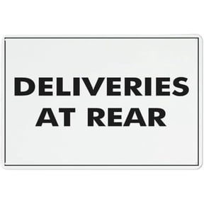 Deliveries Rear Sign for Home Use