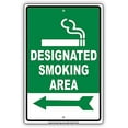 thumbnail image 1 of Warning Sign Designated Smoking Area Left Pointer Arrow Direction Way Smokers Informational Sign Business Sign 12X8 Inches Metal Tin Sign, 1 of 4
