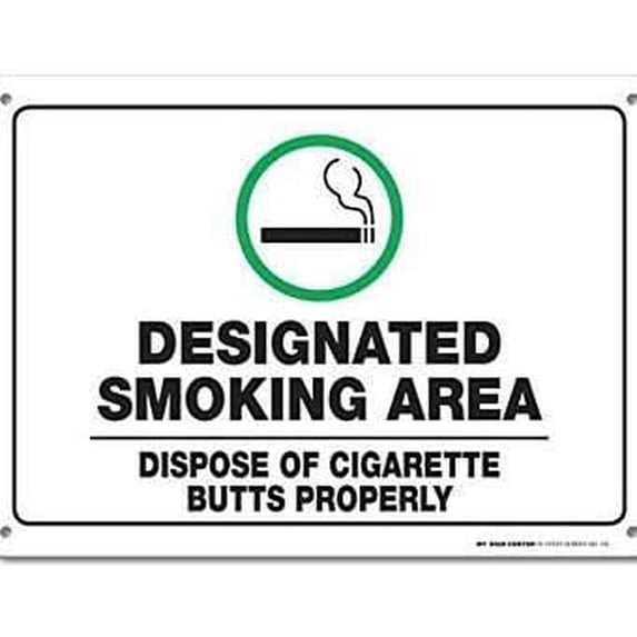 Warning Sign Designated Smoking Area Sign Business Sign 12X8 Inches ...