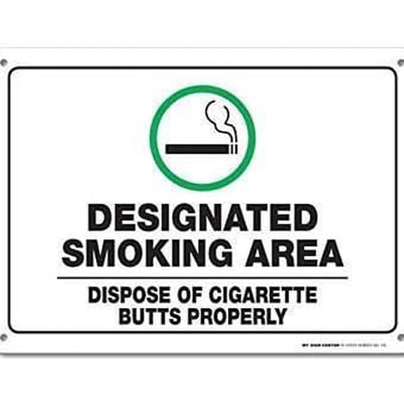 Warning Sign Designated Smoking Area Sign Business Sign 12X8 Inches Metal Tin Sign