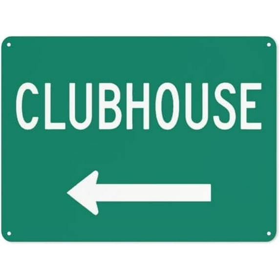 Warning Sign: Directional Golf Course Sign Clubhouse, Aluminum Tin Road Sign for Workplace, Suitable for Golf Courses Resorts, Essential Directional Guide to Clubhouse 12x8 Inch