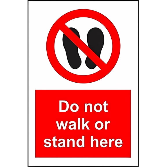 Warning Sign Do not Walk or Stand here - 8"x12" Metal Tin Business Sign, Restriction Decor for Home Business Industrial Area