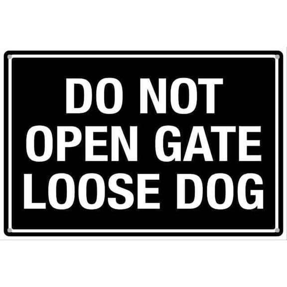 Warning Sign Dogs Loose - Please Shut The Gate Vintage Metal Warning Sign Durable Metal Warning Sign for Garage & Warehouse - Industrial Decor Rustic Metal Plaque 12x8 Inch