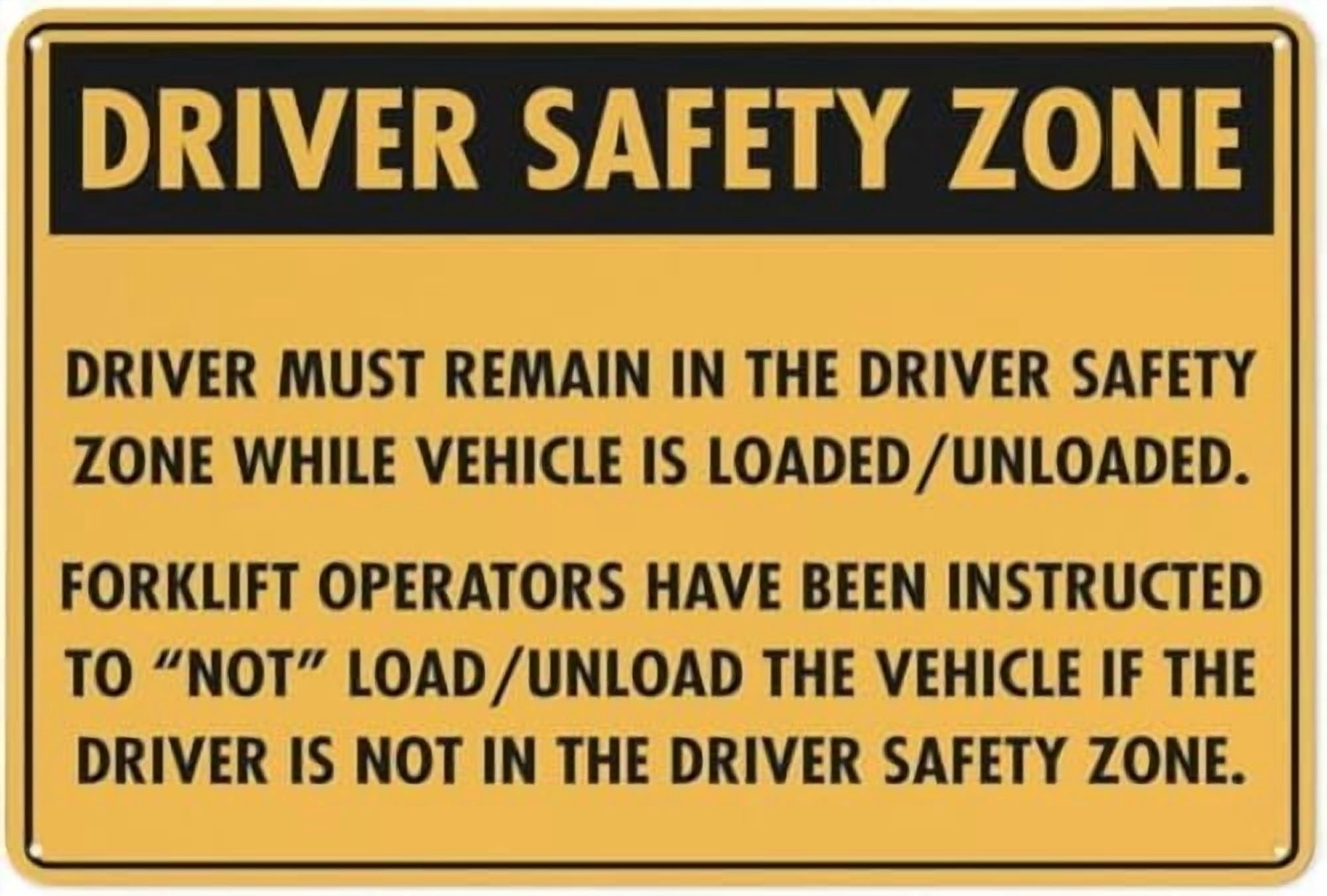 Warning Sign - Driver Zone, Reflective Aluminum Metal Warning Signage ...