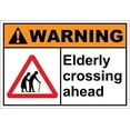 thumbnail image 1 of Warning Sign Elderly Crossing Ahead Sign Business Sign 12X8 Inches Aluminum Metal Tin Sign, 1 of 4