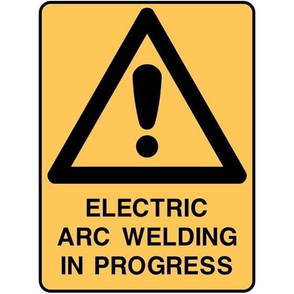 Warning Sign - Electric Arc Welding In Progress Metal Sign 12x8 Inch Wall Decor for Indoor & Outdoor Use