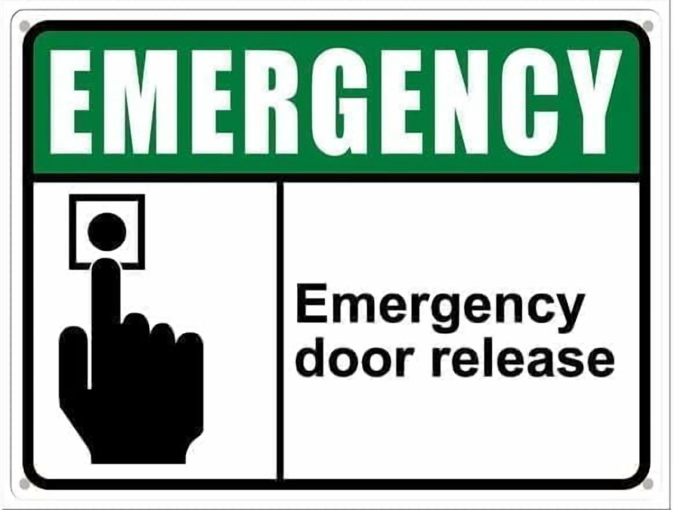 Warning Sign - Emergency Door Release, Aluminum Tin Sign, for Home ...