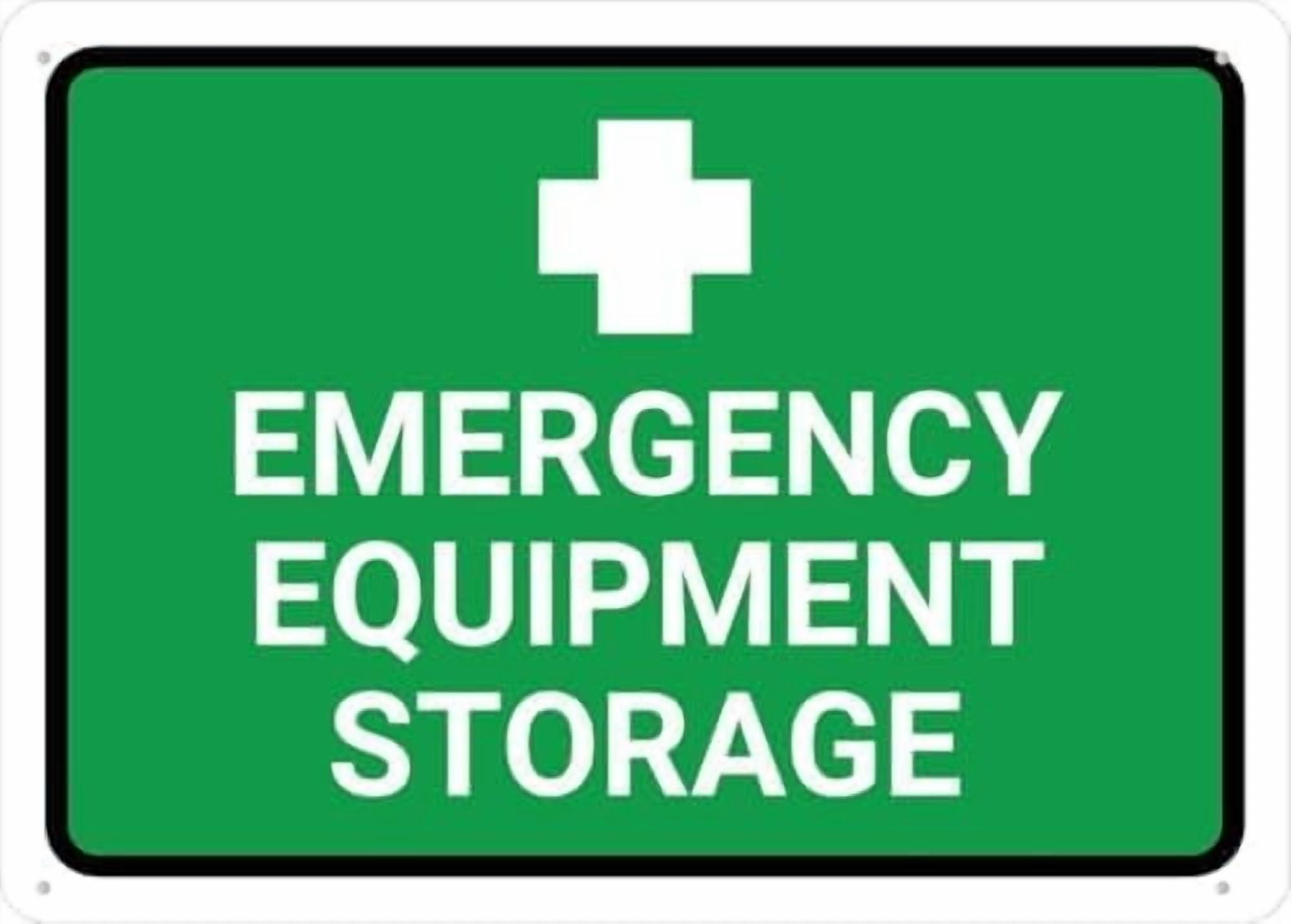 Warning Sign: Emergency Equipment Storage, Premium Aluminum Yard Sign ...