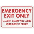 thumbnail image 1 of Warning Sign - Emergency Exit Only Alarm Will Sound When Door is Opened, Rust Free Aluminum Metal Sign, Durable Outdoor Use, for Home, 12X8 Inch, 1 of 4