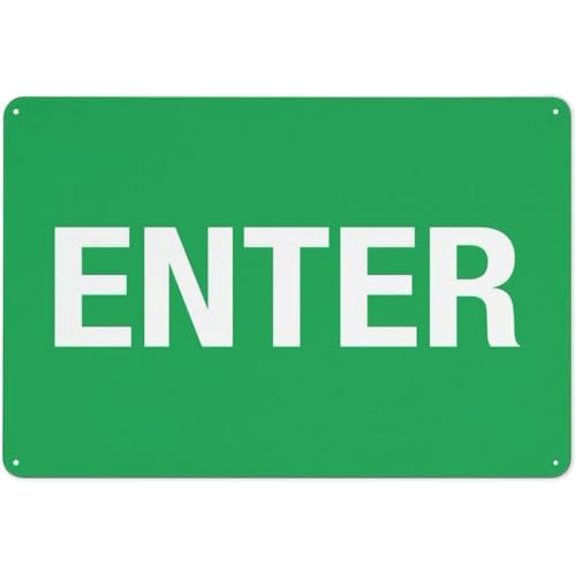 Warning Sign - Enter Green, Safe Sign, Signs Outdoor, for Home, Business, Driveway Alert, Durable Weatherproof, for Controlled Access Areas, 12X8 Inch
