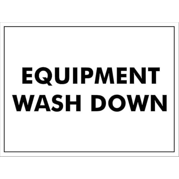 Warning Sign - Equipment Wash Down, 8 X 12 Inch Metal Tin Sign, Caution Notice, for Yard, Office, Outdoor Indoor Safety, 12X8 Inch