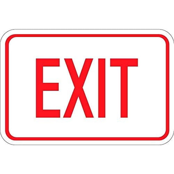 Warning Sign Exit Sign Business Sign 12X8 Inches Aluminum Metal Tin Sign