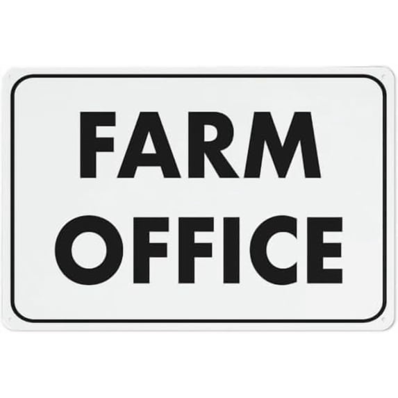 Warning Sign - Farm Office, Aluminum Sign, Reflective, Protected, Waterproof, Fade Resistant, for Farm Premises, Residence Gates, 12X8 Inch