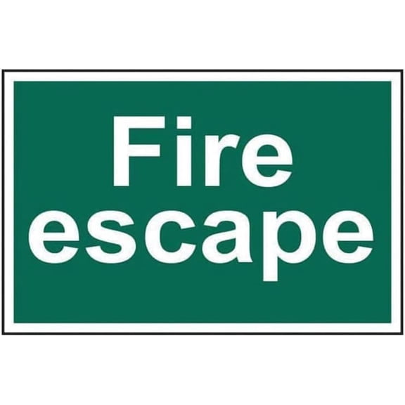 Warning Sign - Fire Escape Text Only, Site Security Metal Sign, Notice Warning Caution, for Outdoor Indoor Use, 12X8 Inch
