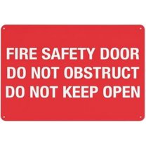 Warning Sign: Fire Security Door Do Not Obstruct Do Not Keep Open, Warning Outdoor Sign, Suitable for Emergency Doors 12x8 Inch