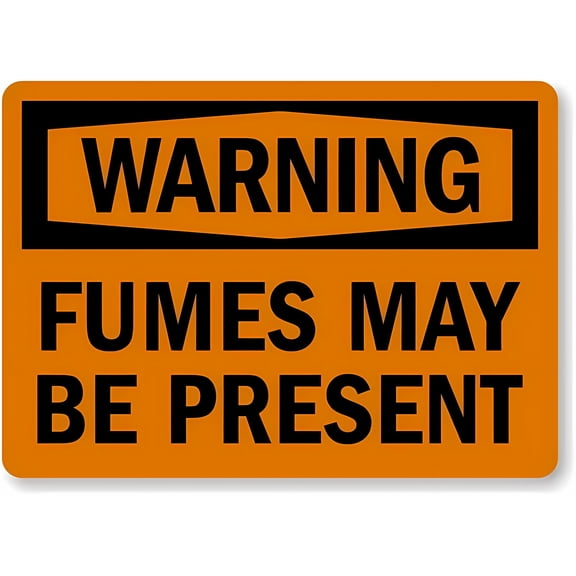Warning Sign Fumes May Be Present - 8"x12" Industrial Alert Sign for Laboratory Ventilation Areas