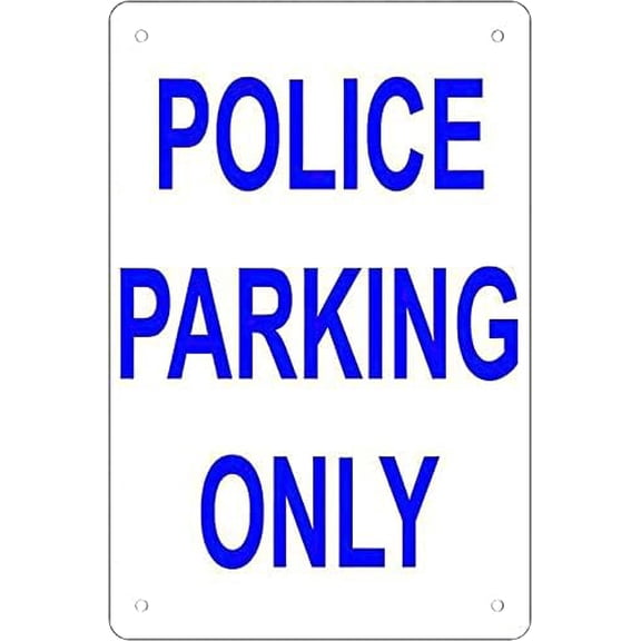 Warning Sign Funny Retro Metal Tin Sign Police Parking Only Wall Decoration Use Indoor/Outdoor-Great Gift and Decor Rustic Art-Print at Home Poster Tin Awesome Poster 8"x12"