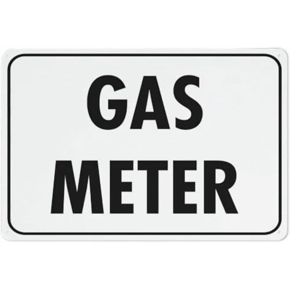 Warning Sign: Gas Meter, Safe Sign for Home Business, Suitable for Homes and Commercial Premises Marking Meters 12x8 Inch