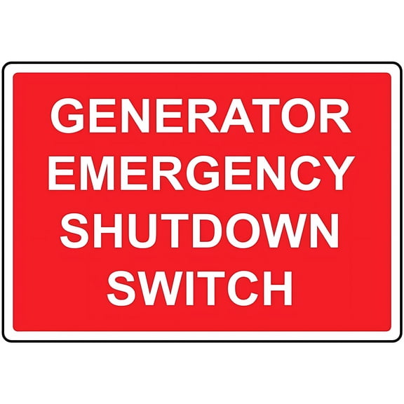 Warning Sign Generator Emergency Shutdown Switch - 8"x12" Aluminum Rust-Proof Security Sign for Generator Rooms Electrical Zones