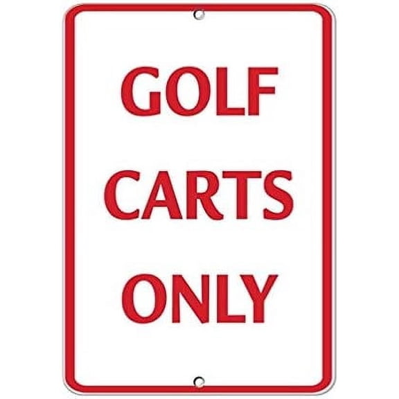 Warning Sign Golf Carts Only Activity Sign Golf Sign Business Sign 12X8 Inches Aluminum Metal Tin Sign