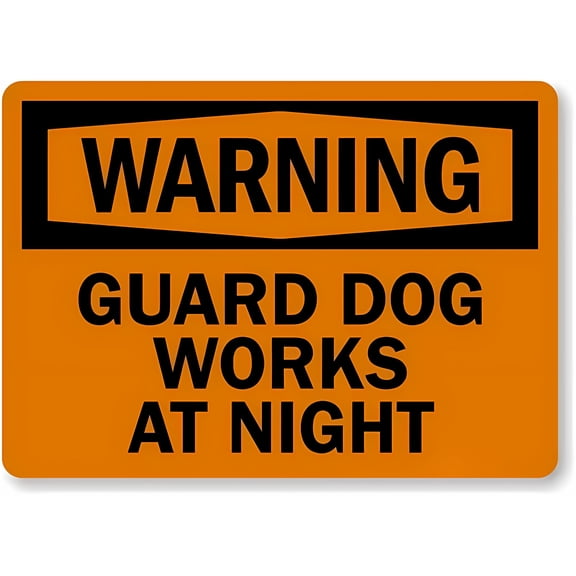Warning Sign Guard Dog Warning Works At Night - 8"x12" Metal Security Sign for Property Protection