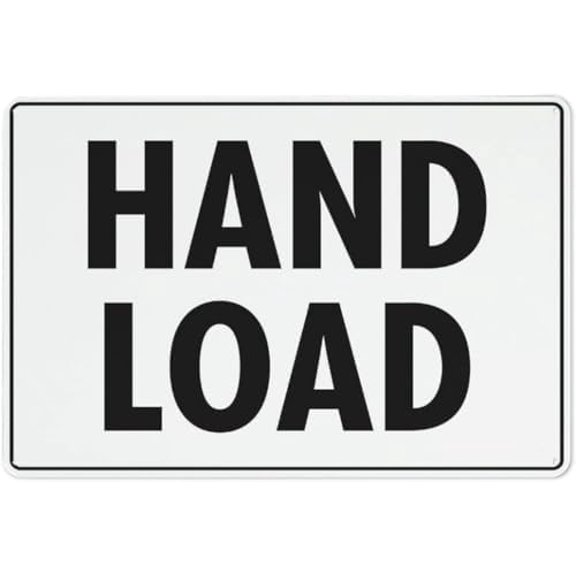 Warning Sign - Hand Load, Reflective Aluminum Metal Warning Signage with Symbol, Indoor Outdoor Use, Durable Weatherproof, for Residence Gates, 12X8 Inch