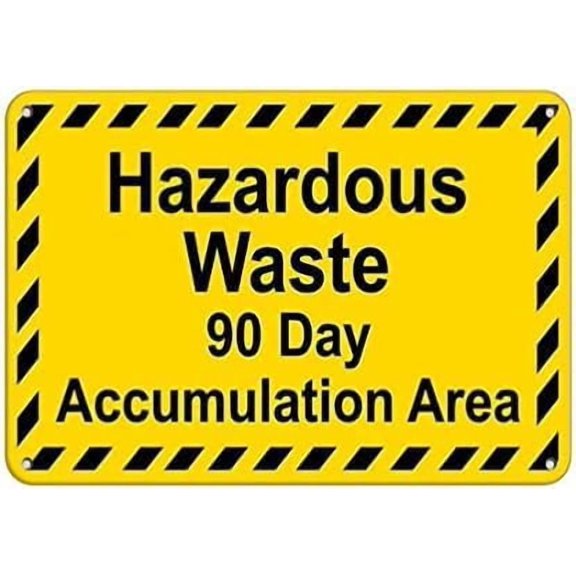 Warning Sign Hazardous Waste Accumulation Area Hazardous Waste Signs Sign Business Sign 12X8 Inches Aluminum Metal Tin Sign