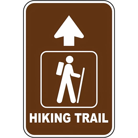 Warning Sign - Hiking Trail - 8"x12" Aluminum Rust-Proof Sign, Trail Head Decor for Homes Coffee Bars Trailheads