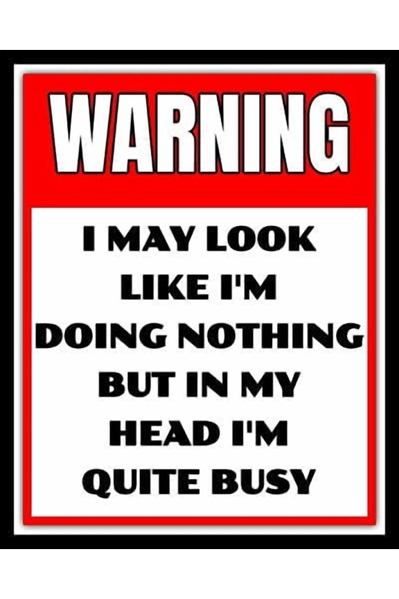 Warning Sign I Can Watch Like I'm Doing Nothing But in My Head I'm Busy12x8 For Home Wall Art Decor Metal Tin Sign