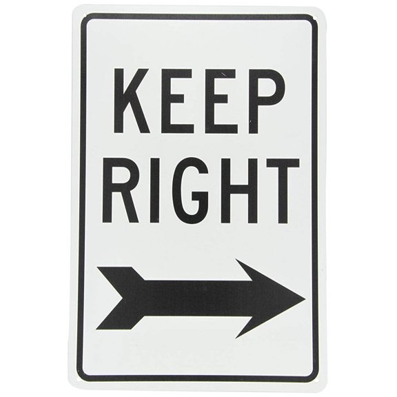 Warning Sign Keep Right Sign Traffic Sign Arrow Road Sign Business Metal Sign Size: 8 x 12 inch