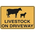 thumbnail image 1 of Warning Sign - Livestock On Driveway, Aluminum Rust-Proof Metal Tin Sign, for Home, Business, Yard, Outdoor Use, 12x8 inch, 1 of 4
