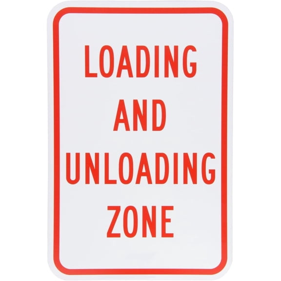 Warning Sign Loading and Unloading Zone Rustproof Aluminum for Shopping Malls, Retail Stores, and Commercial Loading Docks 12X8 inch