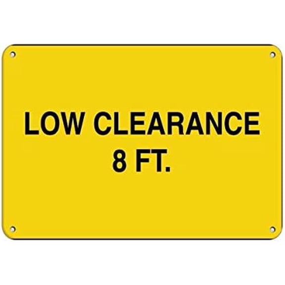 Warning Sign Low 8 Ft Hazard Sign Sign Business Sign 12X8 Inches Metal Tin Sign
