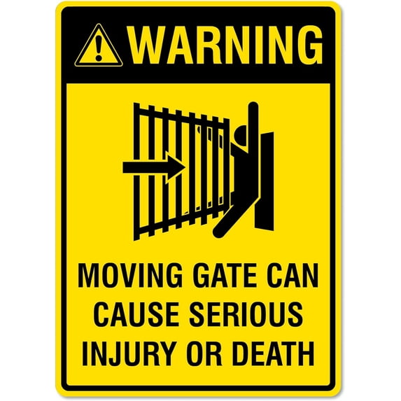 Warning Sign – Moving Gate Warning Signs Metal Tin Sign 12x16 Inches Caution Danger Safety Security Warning Notice Signs