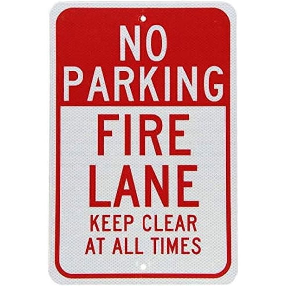Warning Sign NO Parking FIRE Lane Keep Clear at All Times Sign Business Sign 12X8 Inches Aluminum Metal Tin Sign
