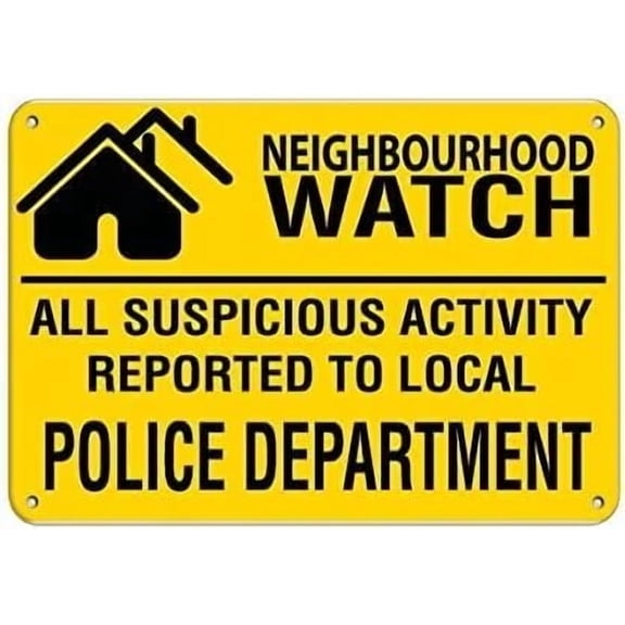 Warning Sign Neighborhood Watch Suspicious Activity Reported to Police Road Sign Business Sign 6X8 Inches Aluminum Metal Tin Sign