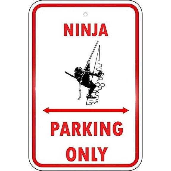Warning Sign Ninja Parking Only Sign Business Sign 12X8 Inches Metal Tin Sign