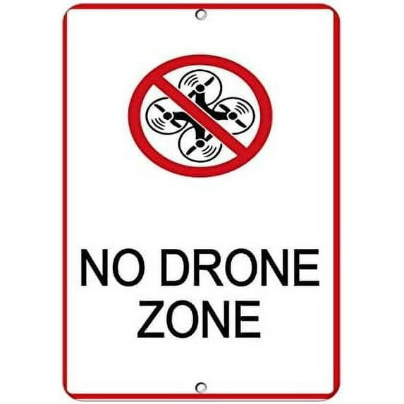 Warning Sign No Drone Zone Security Sign Business Sign 12X8 Inches Aluminum Metal Tin Sign