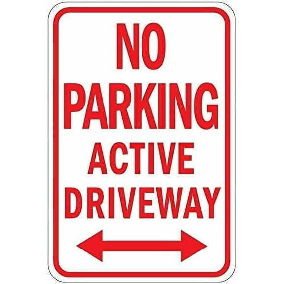 Warning Sign No Parking Active Driveway Sign Business Sign 12X8 Inches Aluminum Metal Tin Sign