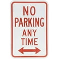 thumbnail image 1 of Warning Sign No Parking Anytime with Arrow, Red on White Sign Business Sign 12X8 Inches Aluminum Metal Tin Sign, 1 of 4